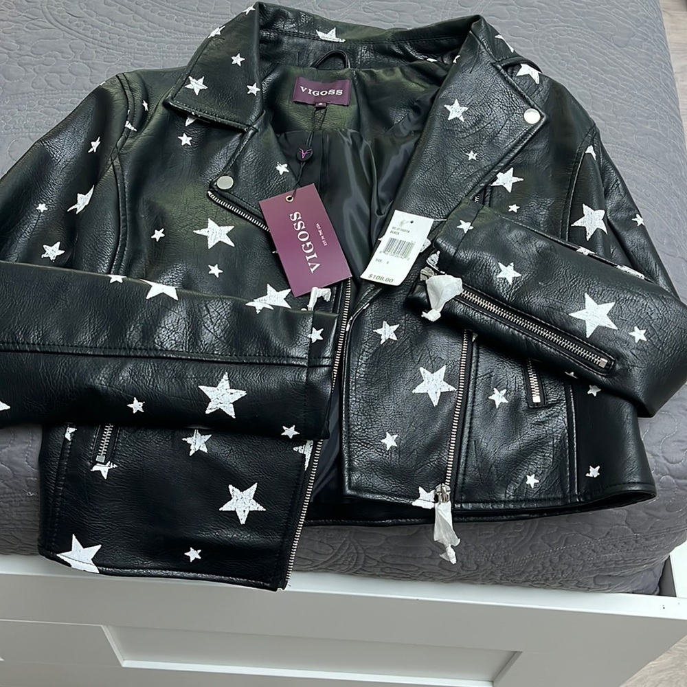 Vigoss brand new black leather jacket